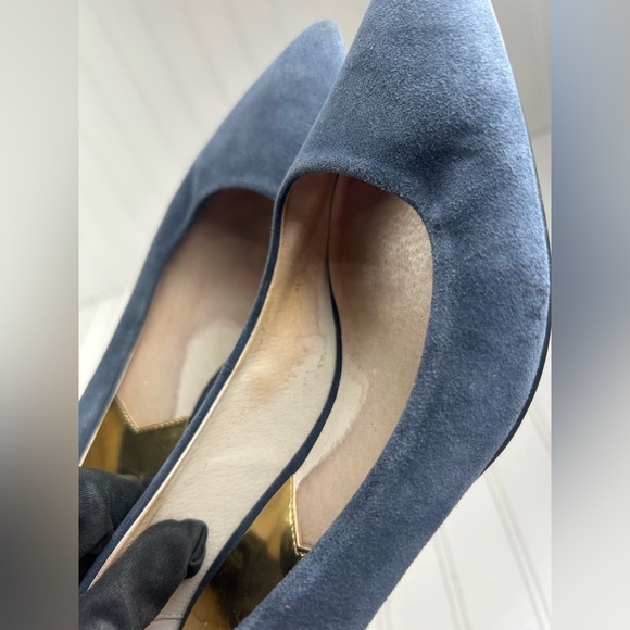 Michael Kors Classic Women's Navy Suede Pointed-Toe Kitten Heels Women’s Size 8M - Picture 8 of 10